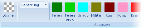 Symbolleiste Absenzarten